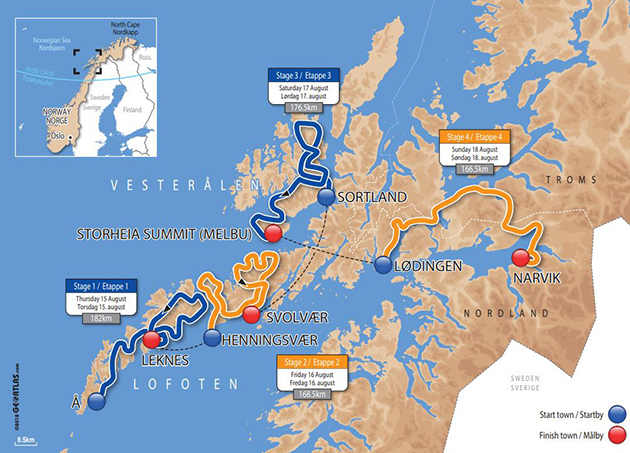 2019 Arctic Race of Norway map